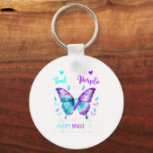 I Wear Teal Purple For Someone Suicide Prevention Sleutelhanger (Voorkant)