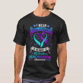 I Wear Teal & Purple In Memory Of Brother Suicide  T-shirt (Voorkant)