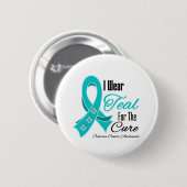 I Wear Teal Ribbon For Cure Ovarian Cancer Ronde Button 5,7 Cm (Voorkant /achterkant)