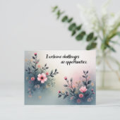 I Welcome Challenges as Opportunities Affirmation Briefkaart (Staand voorkant)