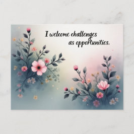 I Welcome Challenges as Opportunities Affirmation Briefkaart