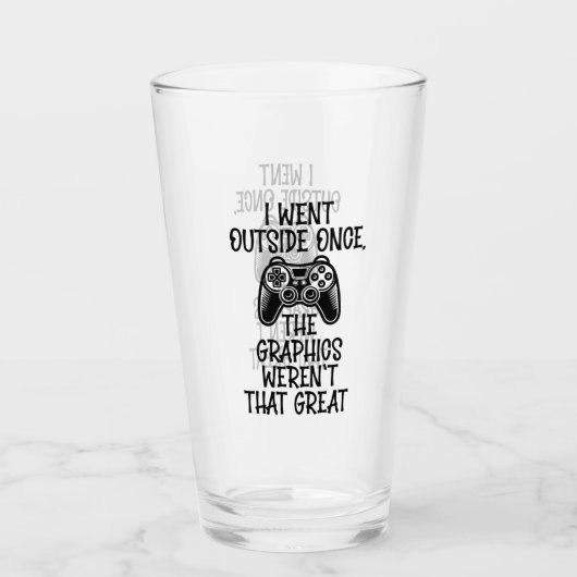 I Went Outside - Funny Gamer Glas (Voorkant)