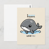 "I Whale Always Love You" card Briefkaart (Voorkant / Achterkant)