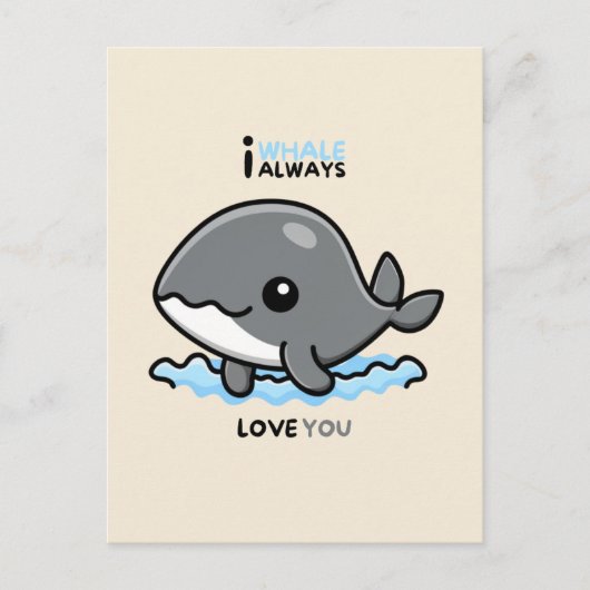 "I Whale Always Love You" card Briefkaart (Voorkant)