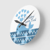 I Whaley houdt van u! Blauw Ronde Klok (Hoek)