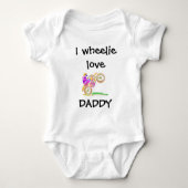 I Wheelie Love Dad Motocross Baby Bodysuit (Voorkant)