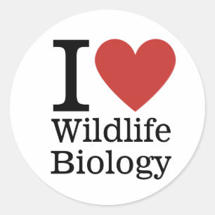 I ❤️ Wildlife Biologie voor studenten / Faculteit Ronde Sticker