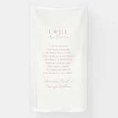 " I will be there" Wedding, Memorial, White, Spandoek (Verticaal)