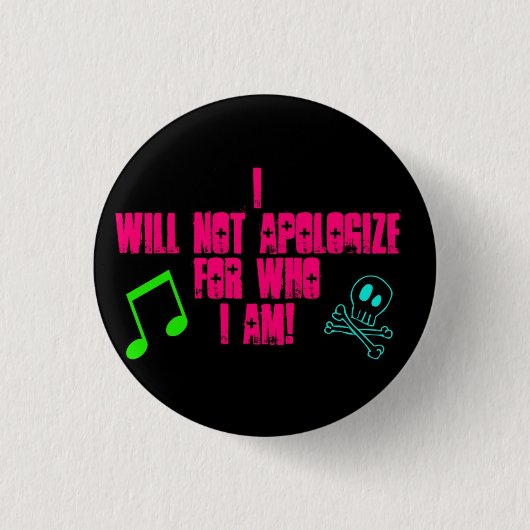 I will not... ronde button 3,2 cm (Voorkant)