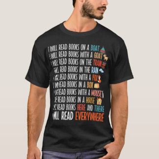 I Will Read Books On A Boat  Everywhere Reading Bo T-shirt