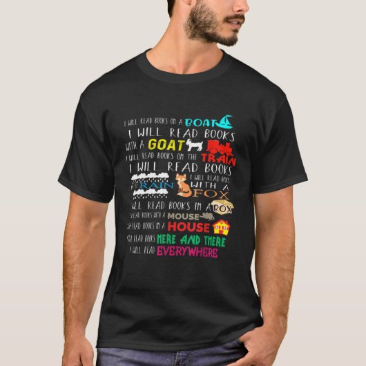 I Will Read Books On A Boat & Everywhere Reading K T-shirt (Voorkant)