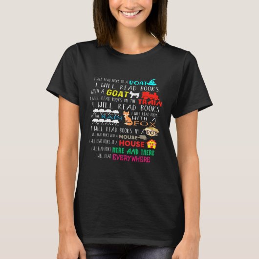 I Will Read Books On A Boat & Everywhere Reading K T-shirt (Voorkant)