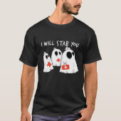 I Will Stab You Ghost Nurse Funny RN Halloween Gho T-shirt (Voorkant)