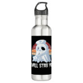 I will stab you t shirt, Ghost Nurse Halloween Vin Waterfles (Voorkant)