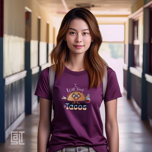 I will Teach for Tacos Teacher Female Science Esse T-shirt