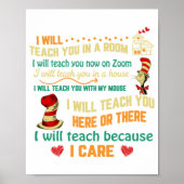 I Will Teach You Now On Zoom Funny Quarantine Te Poster (Voorkant)