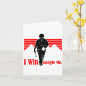 I Win Google Me Motivational Retro Silhouette Shir Kaart (Gele Bloem)