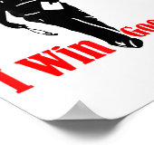 I Win Google Me Motivational Retro Silhouette Shir Poster (Hoek)