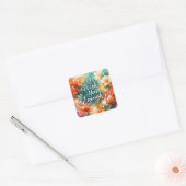 I Wish Enough Text with Flowers Vierkante Sticker (Envelop)