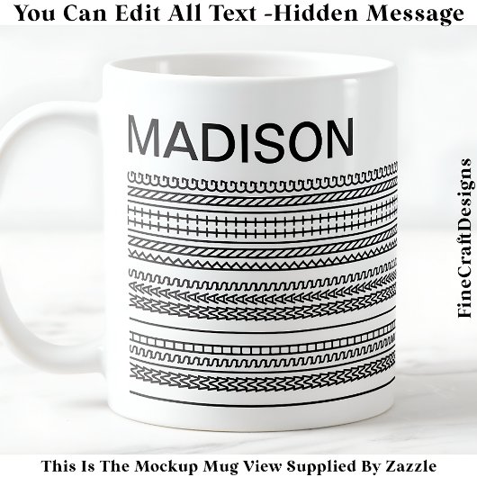 I Wish I Was Knitting & Name Hidden Message 092B Koffiemok