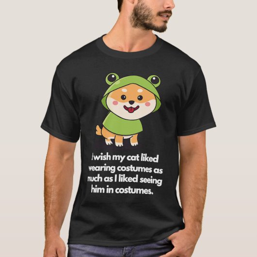 I wish my doggy liked wearing costumes t-shirt (Voorkant)