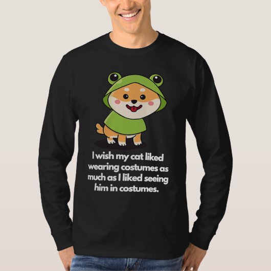 I wish my doggy liked wearing costumes t-shirt (Voorkant)