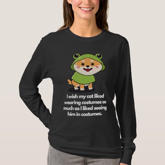 I wish my doggy liked wearing costumes t-shirt (Voorkant)