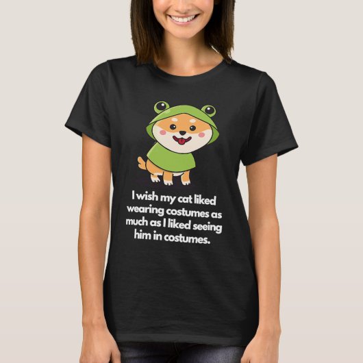 I wish my doggy liked wearing costumes t-shirt (Voorkant)