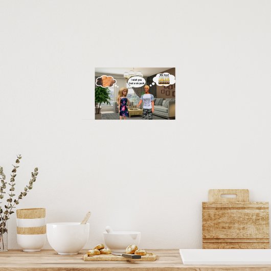 I wish you had a six pack. poster (Keuken)