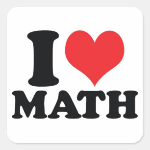 I wiskunde hart/liefde vierkante sticker