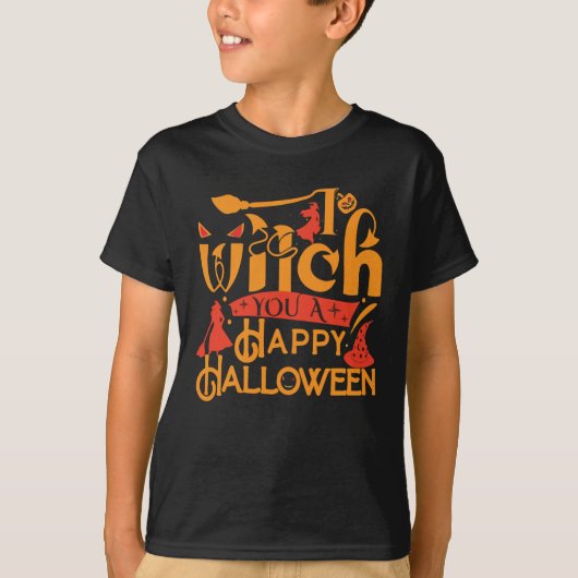 I witch you a happy halloween t-shirt (Voorkant)