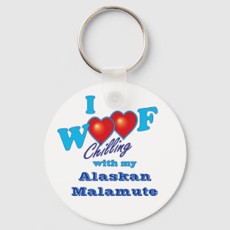 I Wof Alaskan Malamute Sleutelhanger