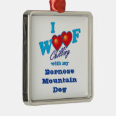 I Wof Bernese Mountain Dog Metalen Ornament (Rechts)
