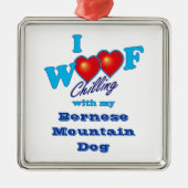 I Wof Bernese Mountain Dog Metalen Ornament (Voorkant)