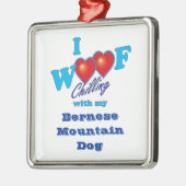 I Wof Bernese Mountain Dog Metalen Ornament (Links)
