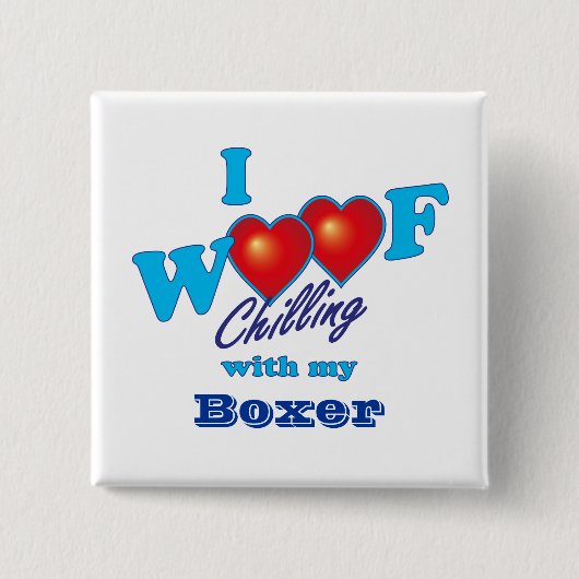 I Wof Boxer Vierkante Button 5,1 Cm (Voorkant)