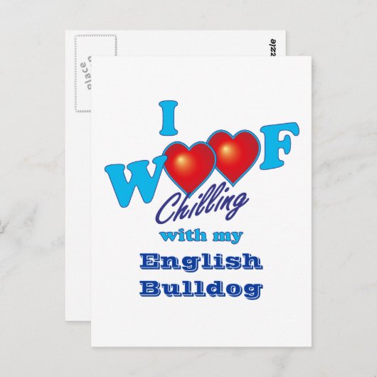 I Wof English Bulldog Briefkaart (Voorkant / Achterkant)