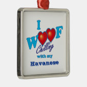I Wof Havanese Metalen Ornament (Rechts)
