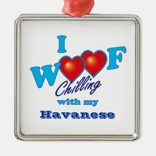 I Wof Havanese Metalen Ornament (Voorkant)