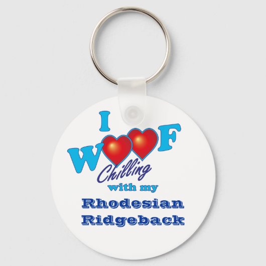 I Wof Rhodesian Ridgeback Sleutelhanger (Voorkant)