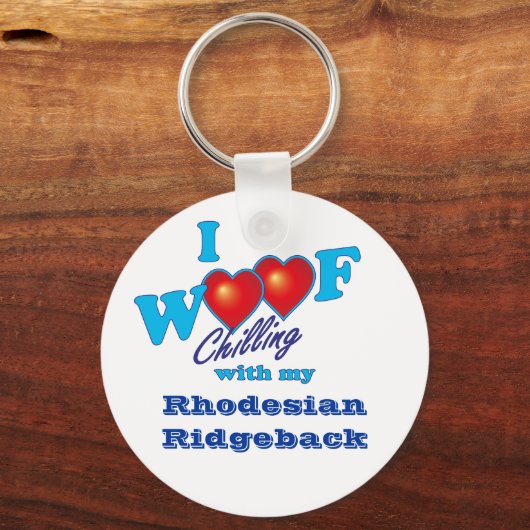 I Wof Rhodesian Ridgeback Sleutelhanger (Voorkant)