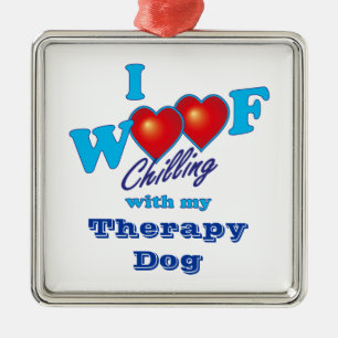 I Wof Therapy Dog Metalen Ornament