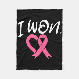 I Won Breast Cancer Awareness Support Pink Ribbon Fleece Deken