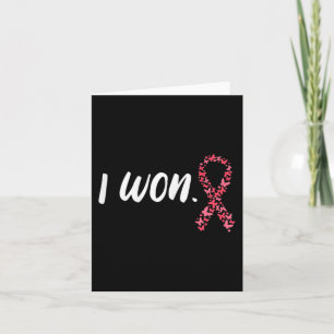 I Won Breast Cancer Awareness Support Pink Ribbon Kaart