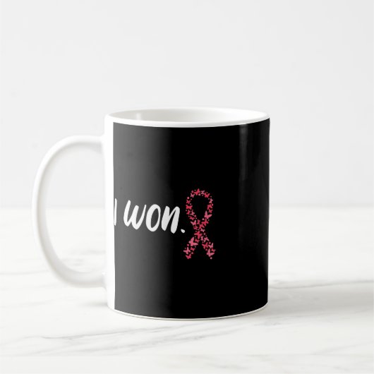 I Won Breast Cancer Awareness Support Pink Ribbon Koffiemok (Links)