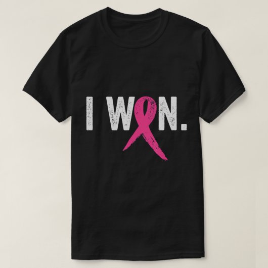I Won Breast Cancer Awareness Support Pink Ribbon T-shirt (Design voorkant)