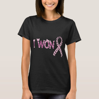 I Won Breast Cancer Awareness Support Pink Ribbon T-shirt