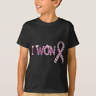 I Won Breast Cancer Awareness Support Pink Ribbon T-shirt