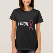 I Won Breast Cancer Awareness Support Pink Ribbon T-shirt (Voorkant)