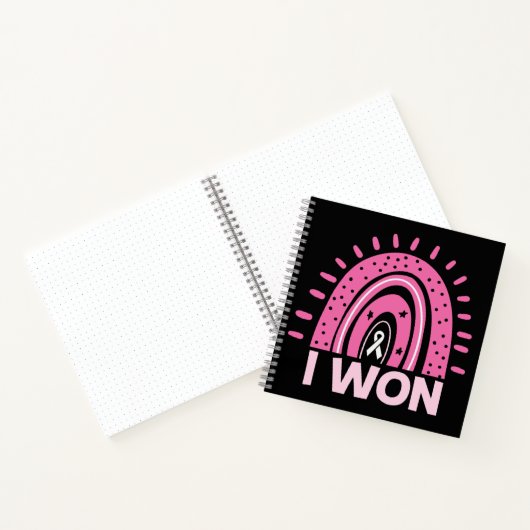 I Won Breast Cancer Survivor Pink Rainbow Journal Notitieboek (Binnen)